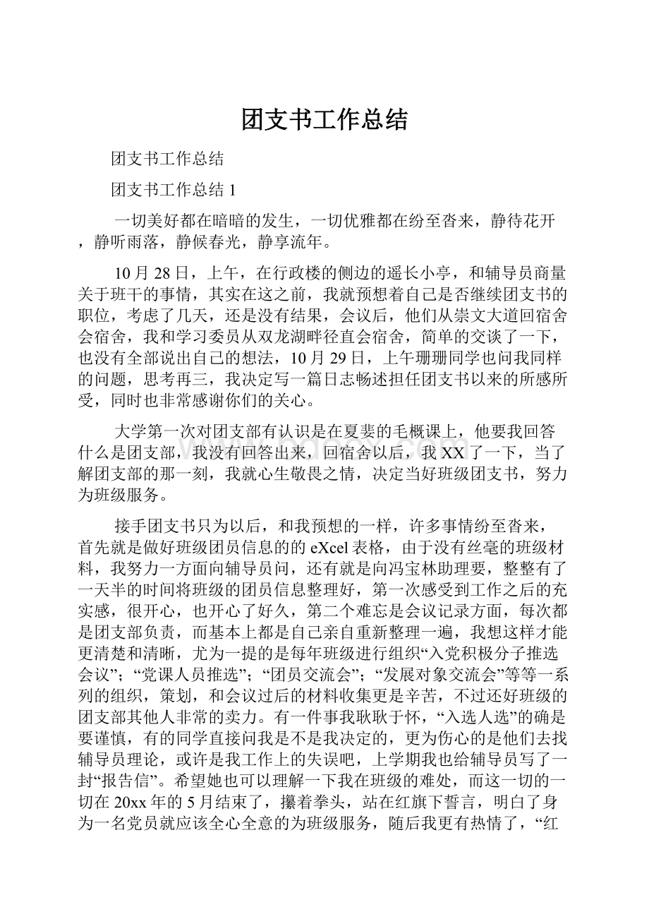 团支书工作总结.docx_第1页