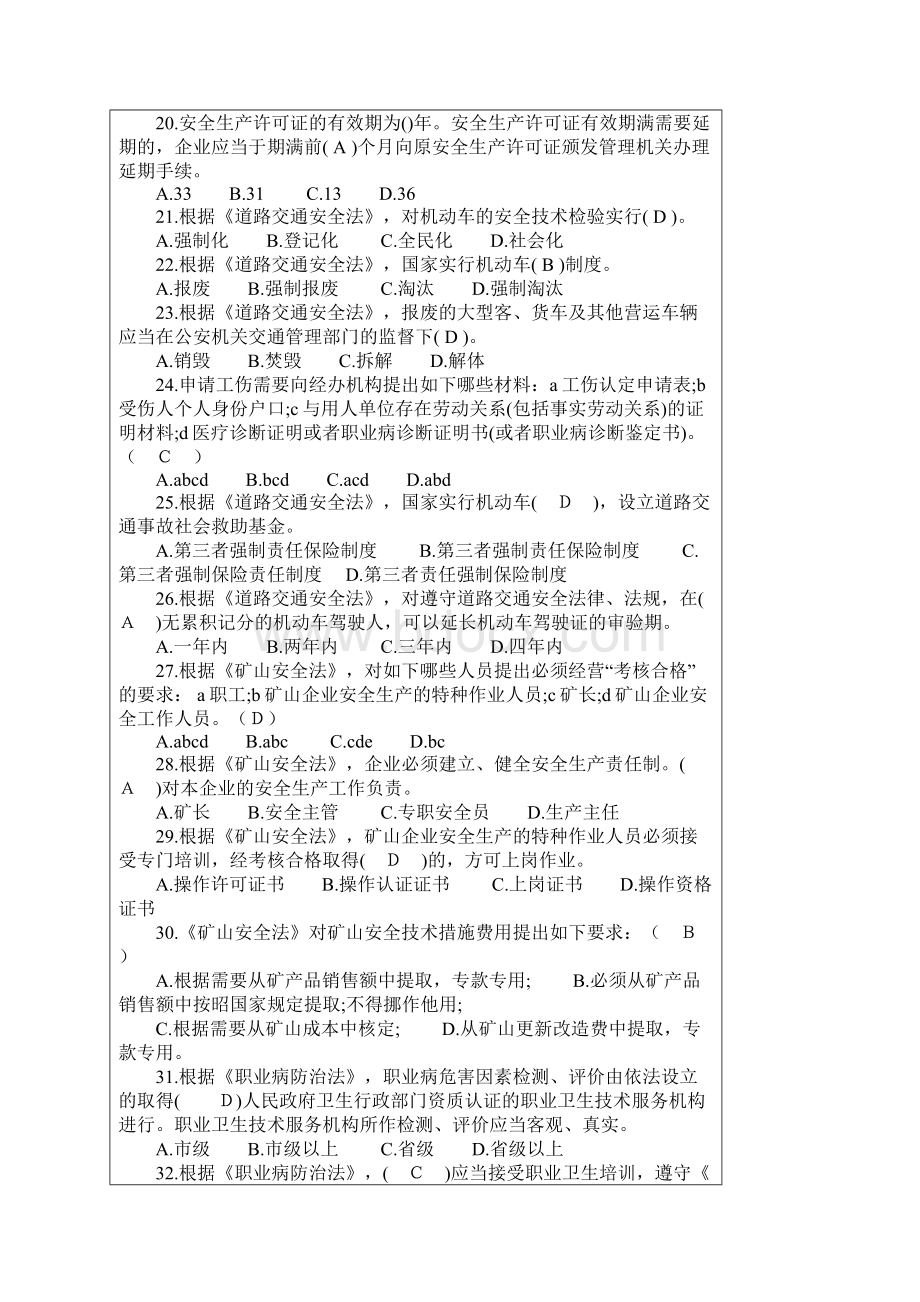 安全生产法及相关法律知识模拟题及答案.docx_第3页