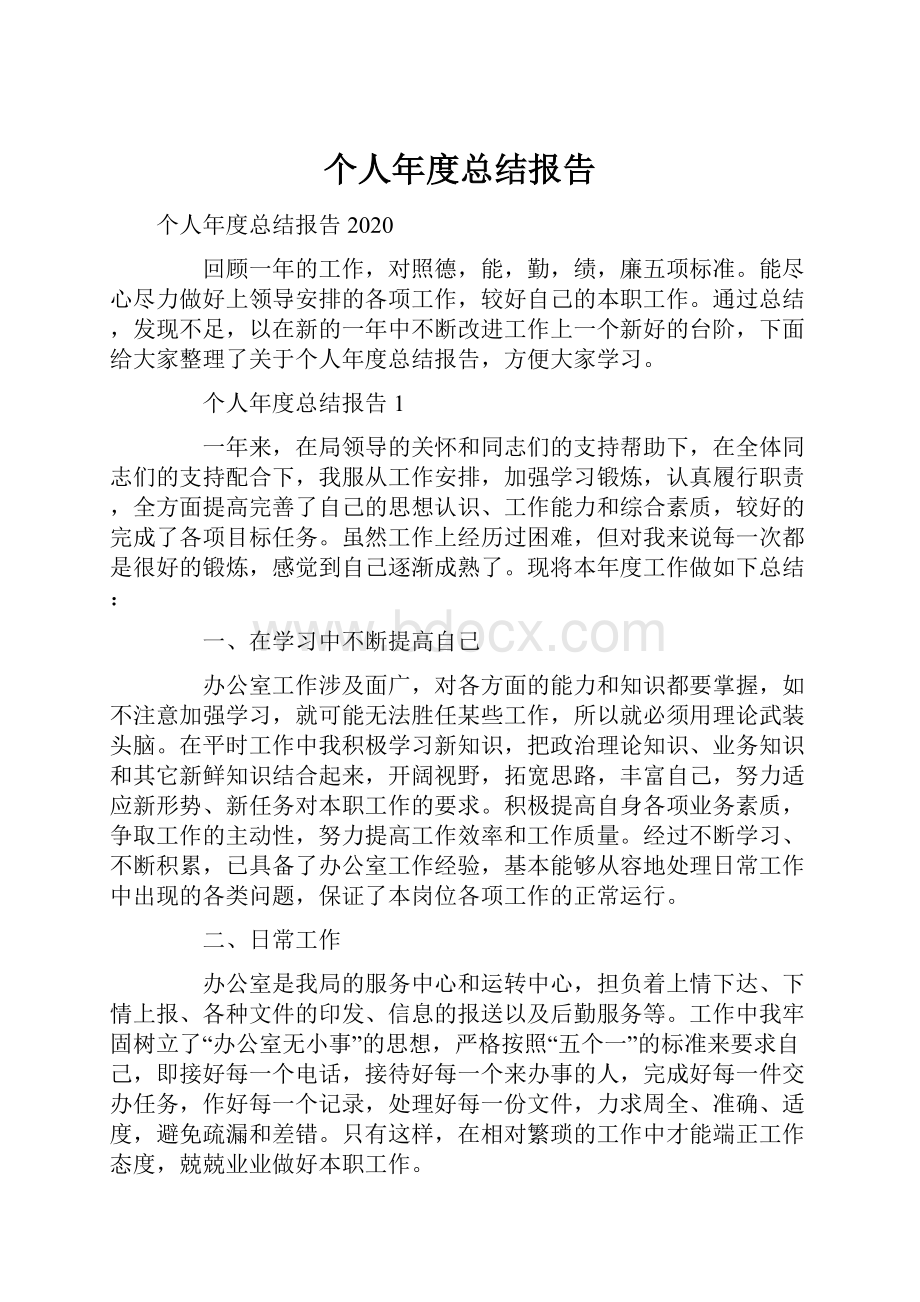 个人年度总结报告.docx_第1页