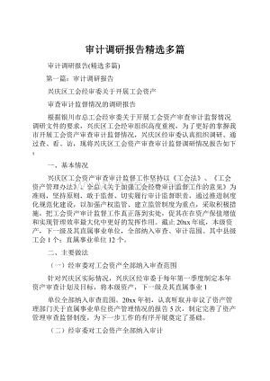 审计调研报告精选多篇.docx