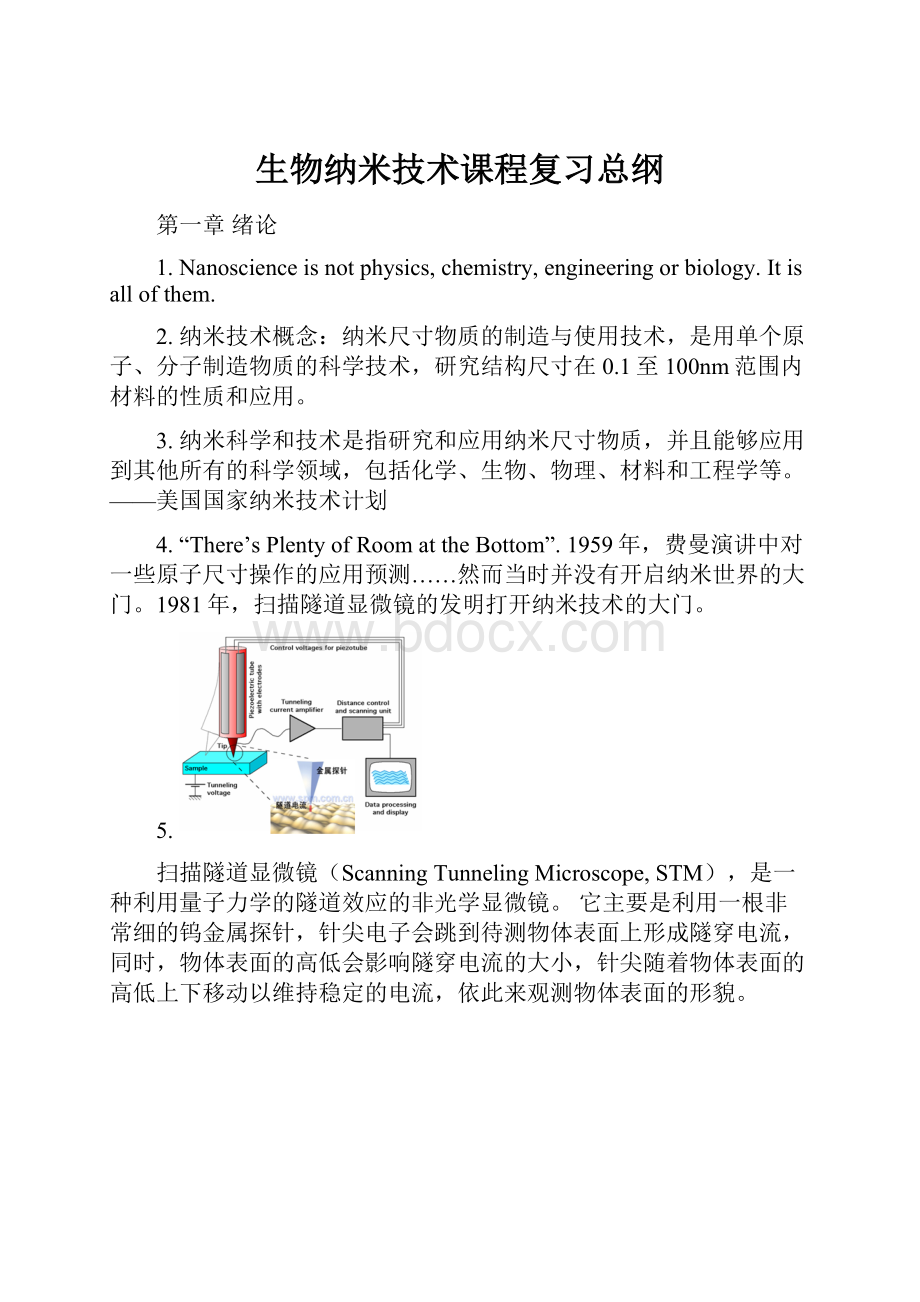 生物纳米技术课程复习总纲.docx