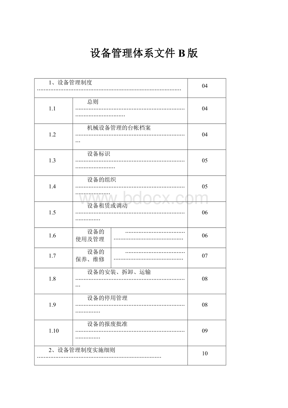 设备管理体系文件B版.docx