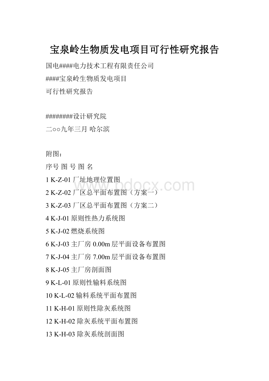 宝泉岭生物质发电项目可行性研究报告.docx_第1页