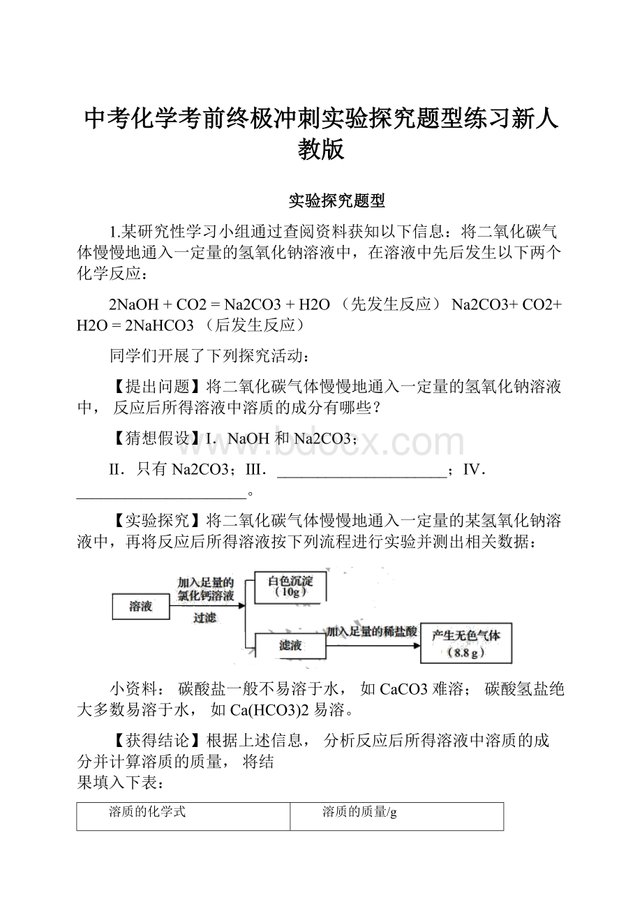 中考化学考前终极冲刺实验探究题型练习新人教版.docx_第1页