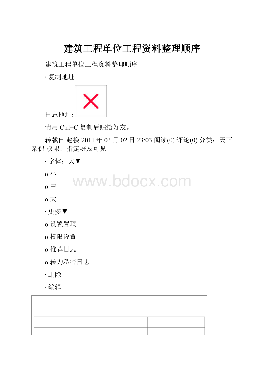 建筑工程单位工程资料整理顺序.docx_第1页