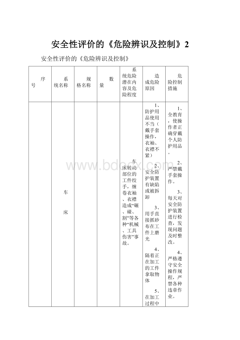 安全性评价的《危险辨识及控制》2.docx