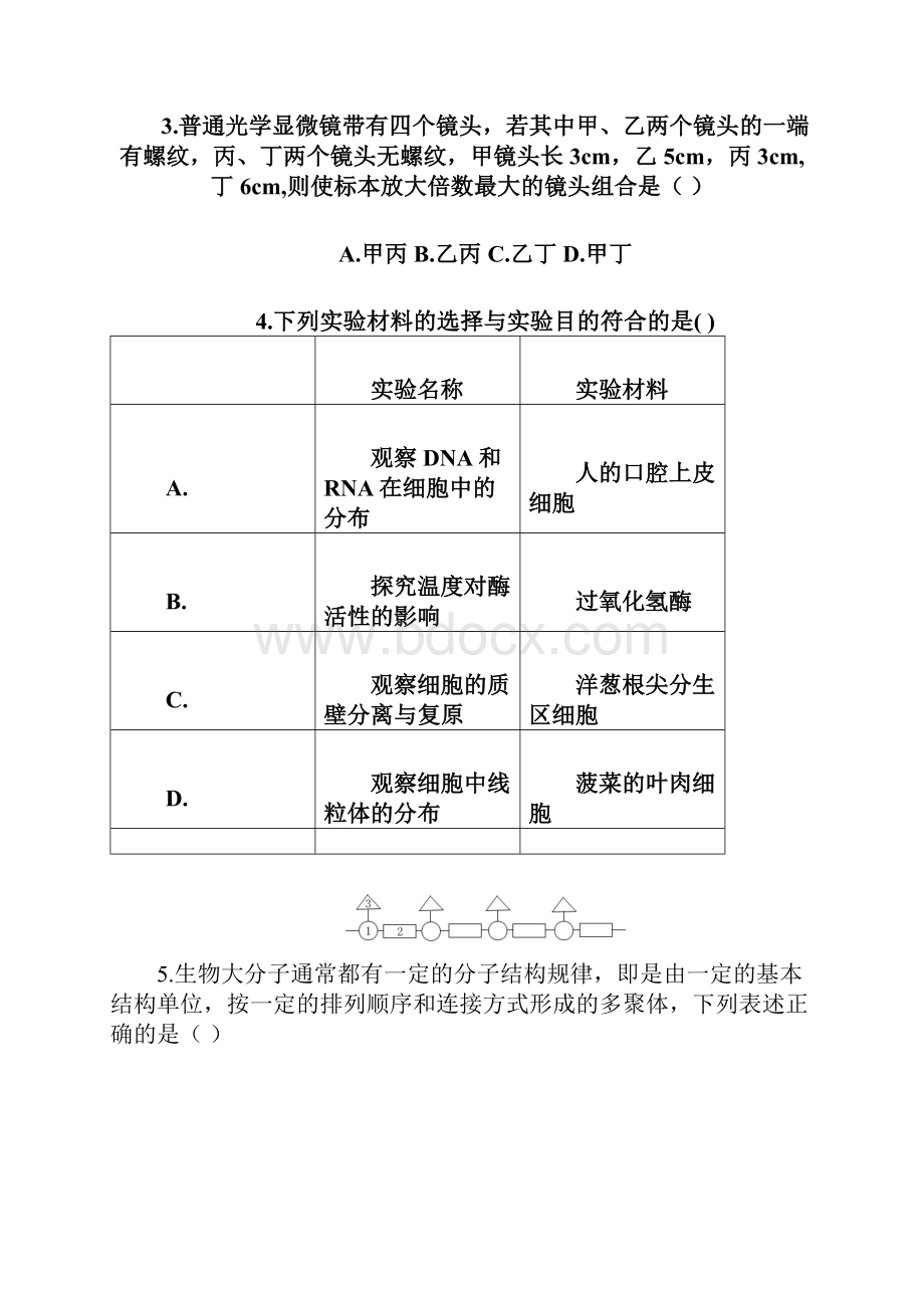 广西陆川县中学学年高一上学期期末考试生物.docx_第2页