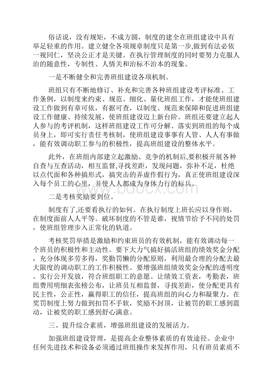 新整理班组建设经验交流材料5篇.docx_第3页