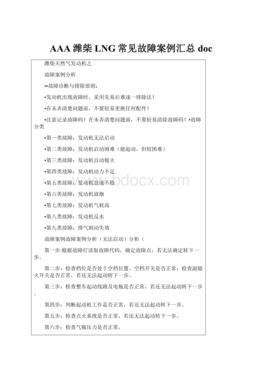 AAA潍柴LNG常见故障案例汇总doc.docx