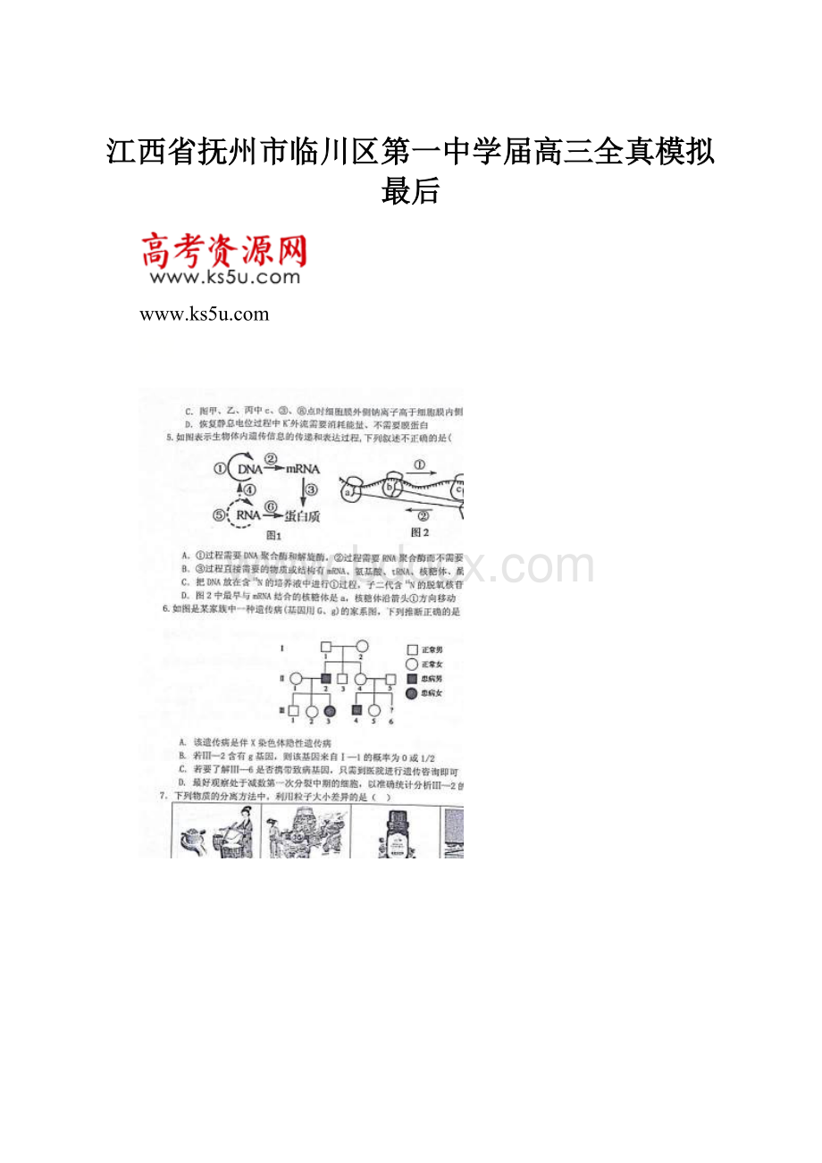 江西省抚州市临川区第一中学届高三全真模拟最后.docx_第1页