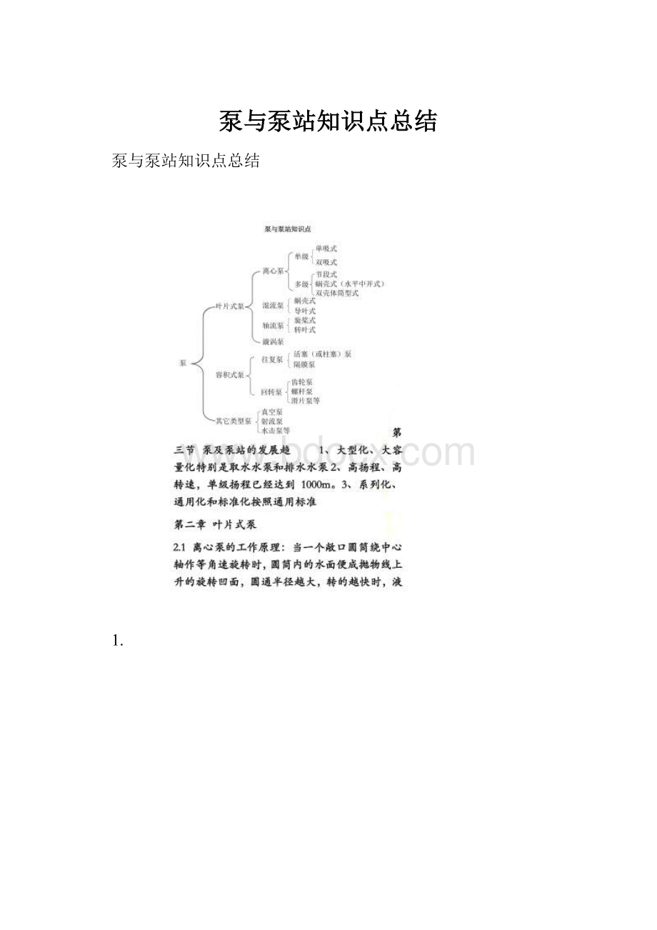 泵与泵站知识点总结.docx