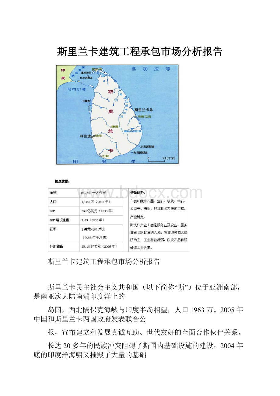 斯里兰卡建筑工程承包市场分析报告.docx