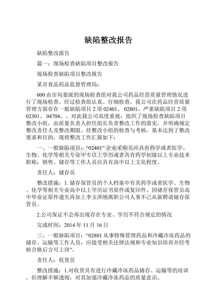 缺陷整改报告.docx_第1页