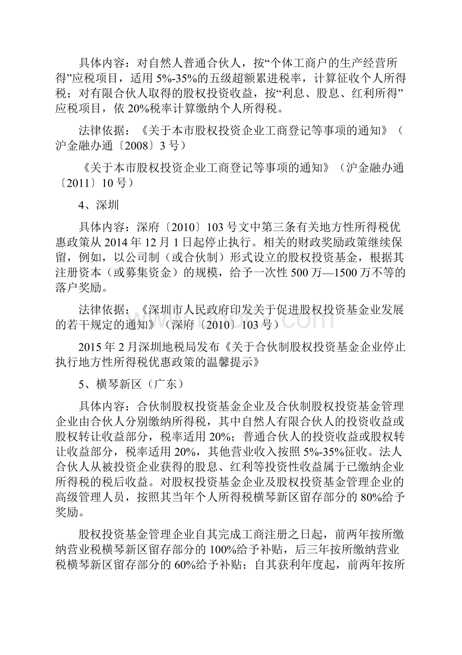 中国32个地区的股权投资税收优惠.docx_第3页