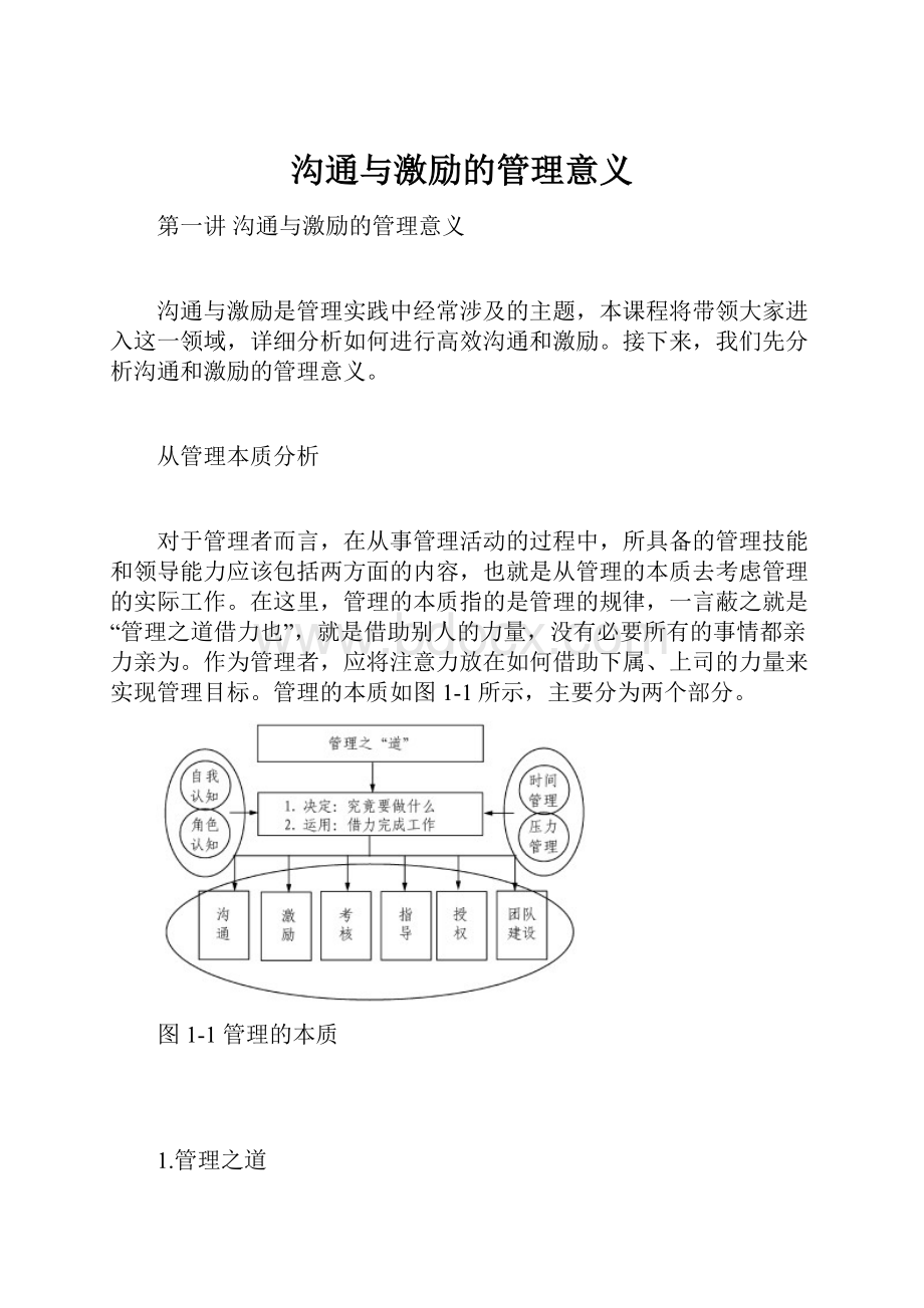 沟通与激励的管理意义.docx