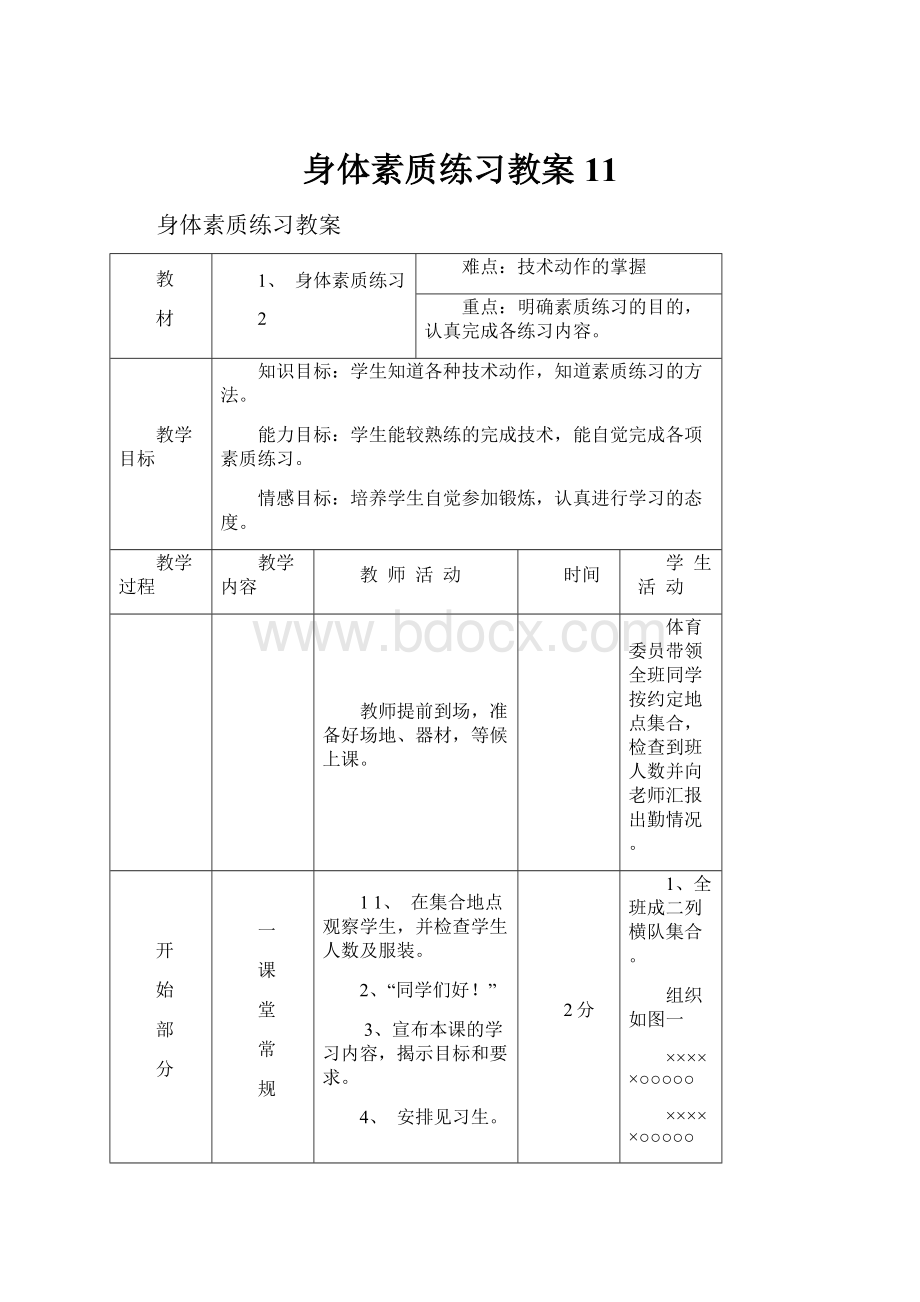 身体素质练习教案11.docx_第1页