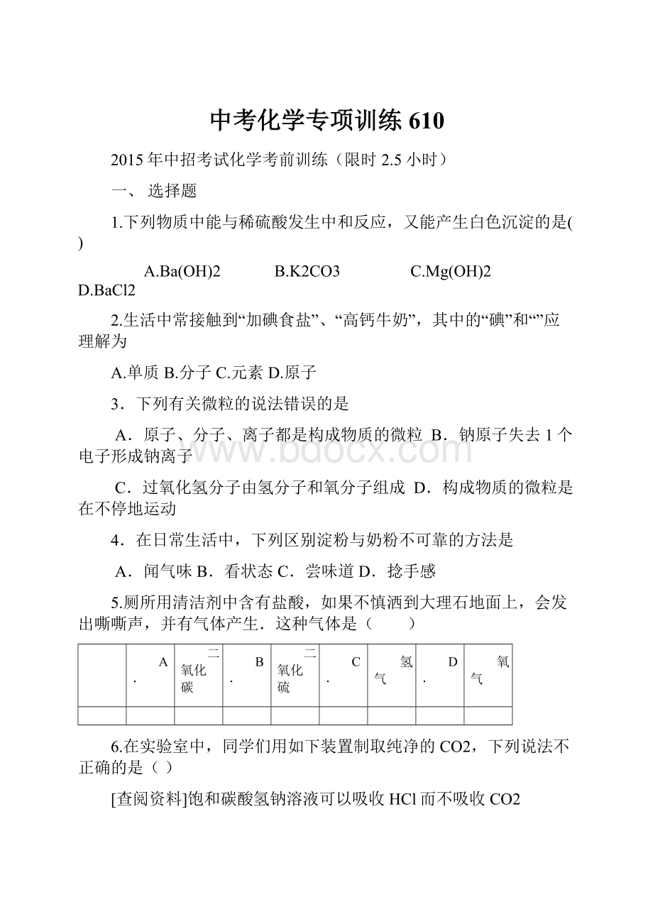 中考化学专项训练610.docx