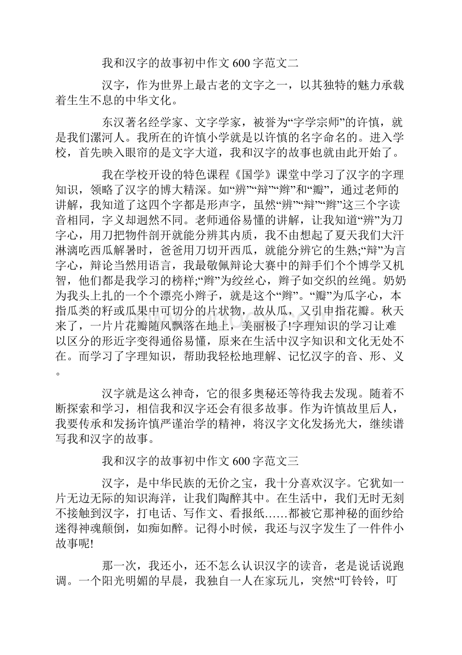 我和汉字的故事初中作文600字10篇.docx_第2页