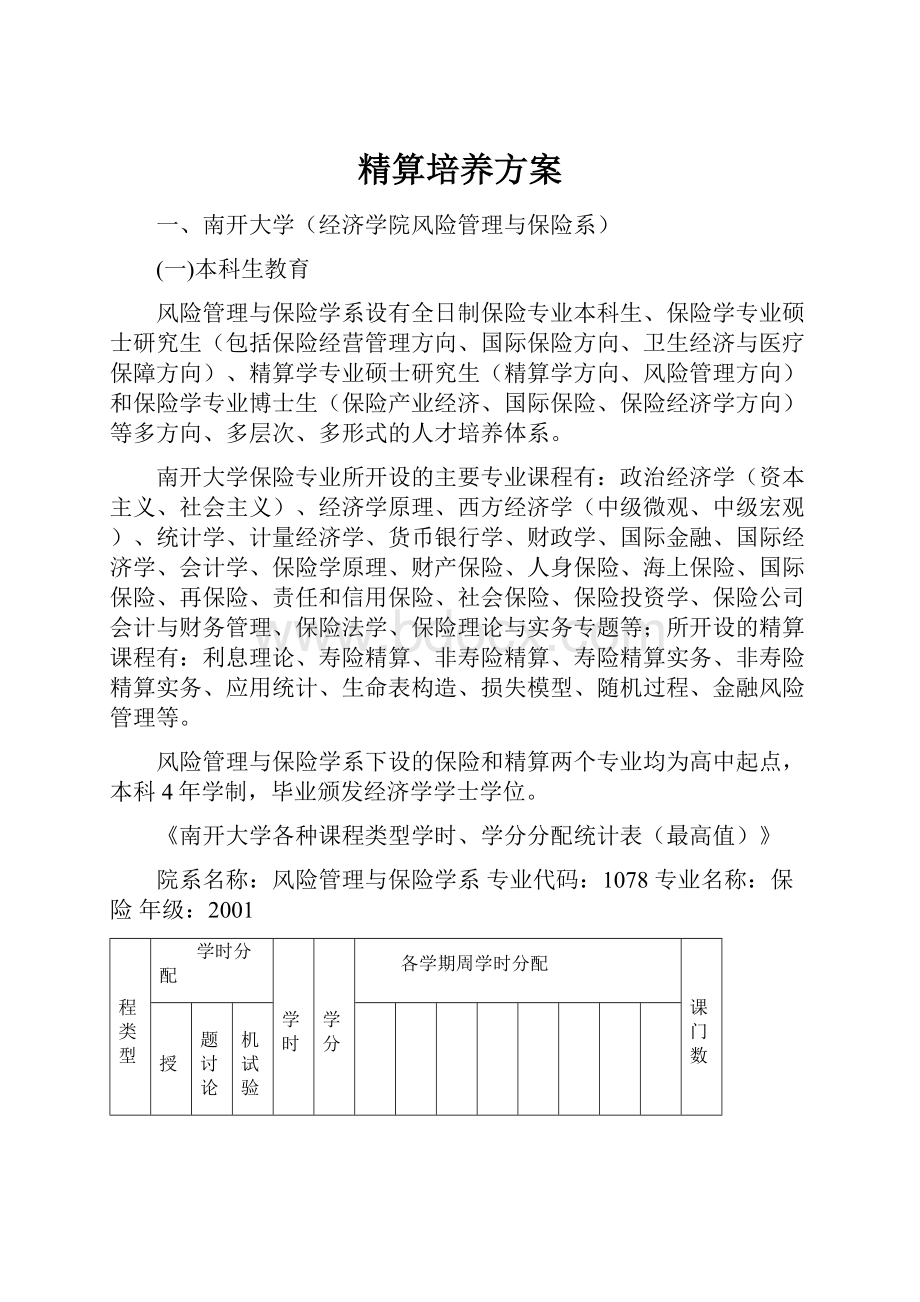 精算培养方案.docx