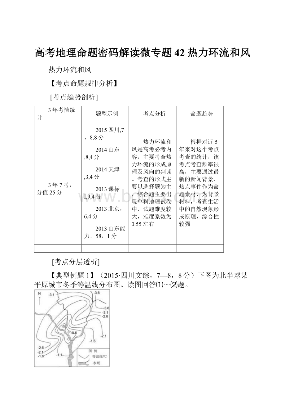 高考地理命题密码解读微专题42热力环流和风.docx