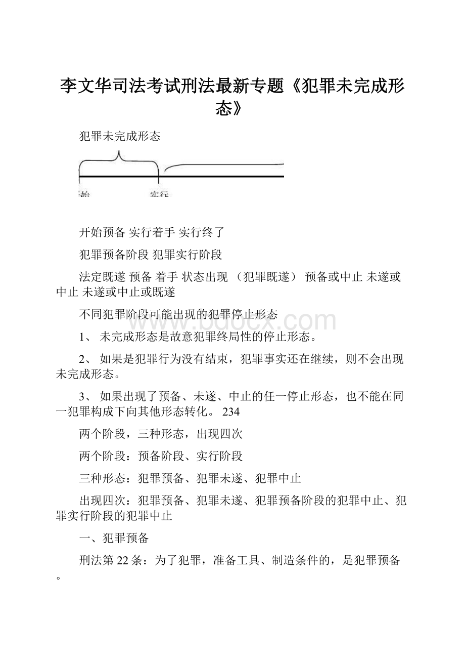 李文华司法考试刑法最新专题《犯罪未完成形态》.docx_第1页