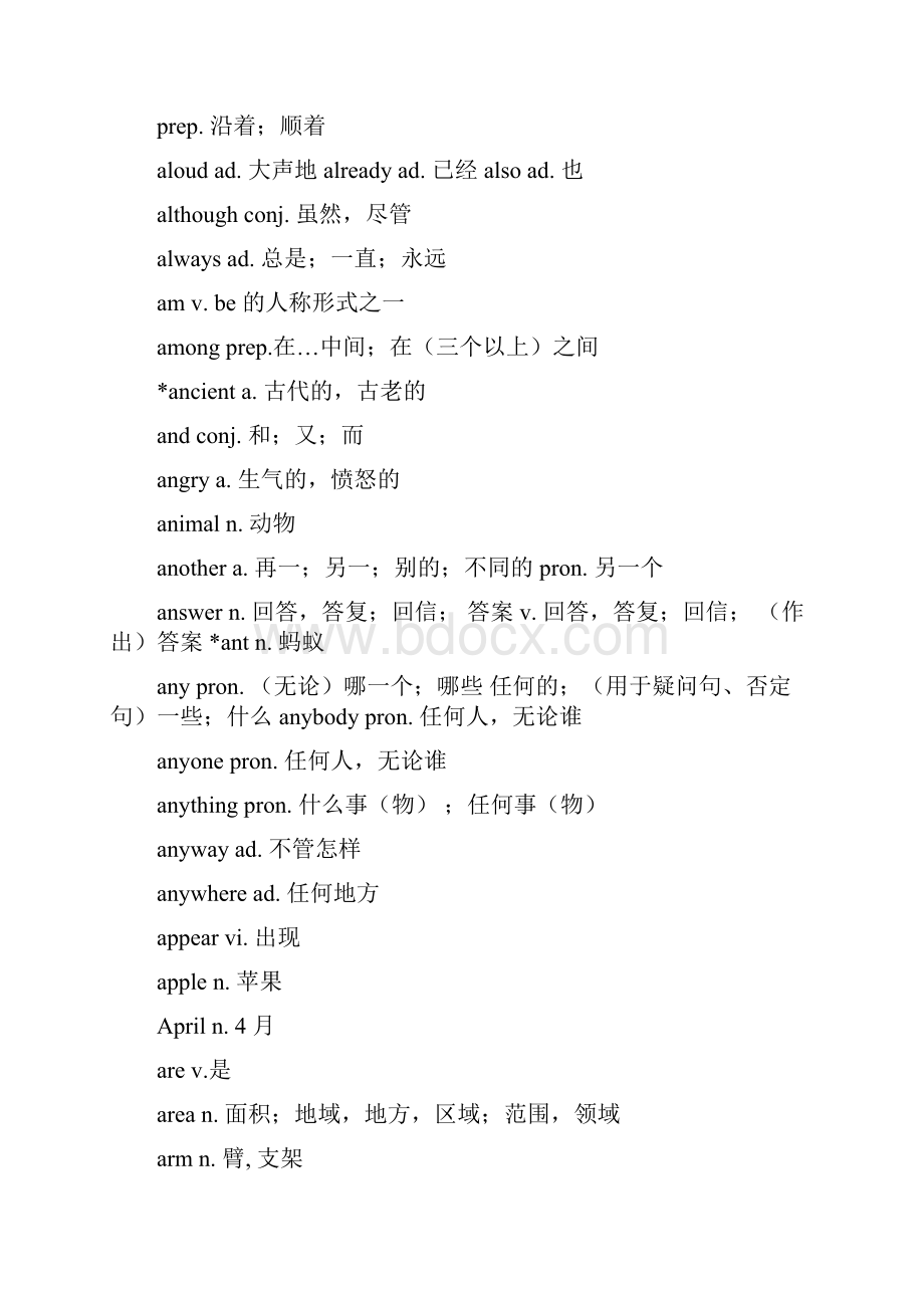 初中英语新课程标准词汇及短语表.docx_第3页