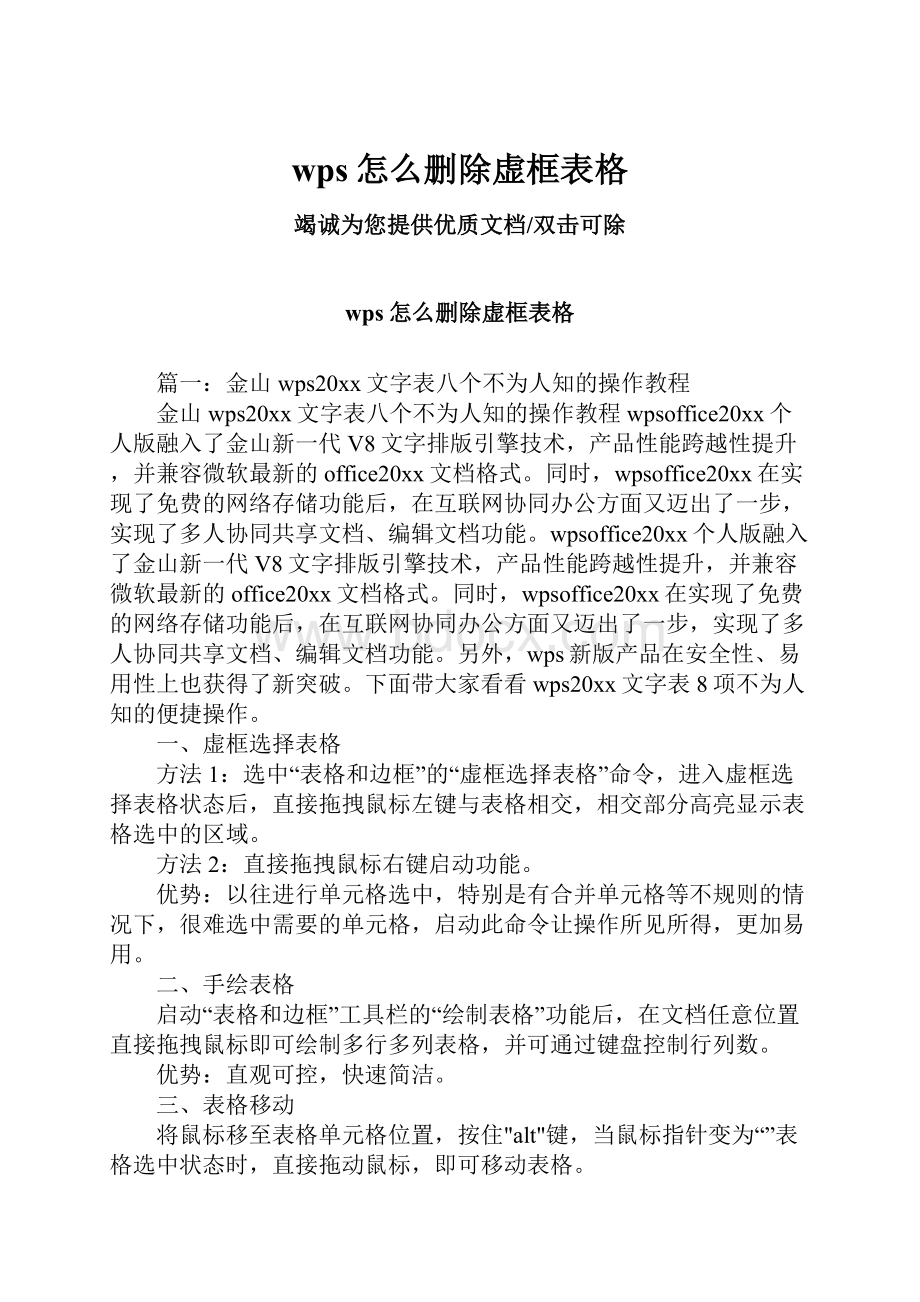 wps怎么删除虚框表格.docx_第1页