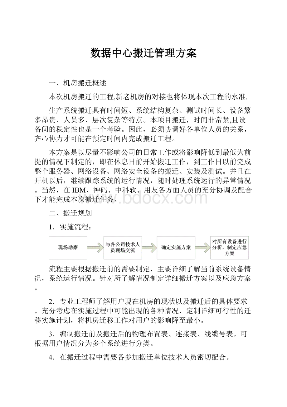 数据中心搬迁管理方案.docx