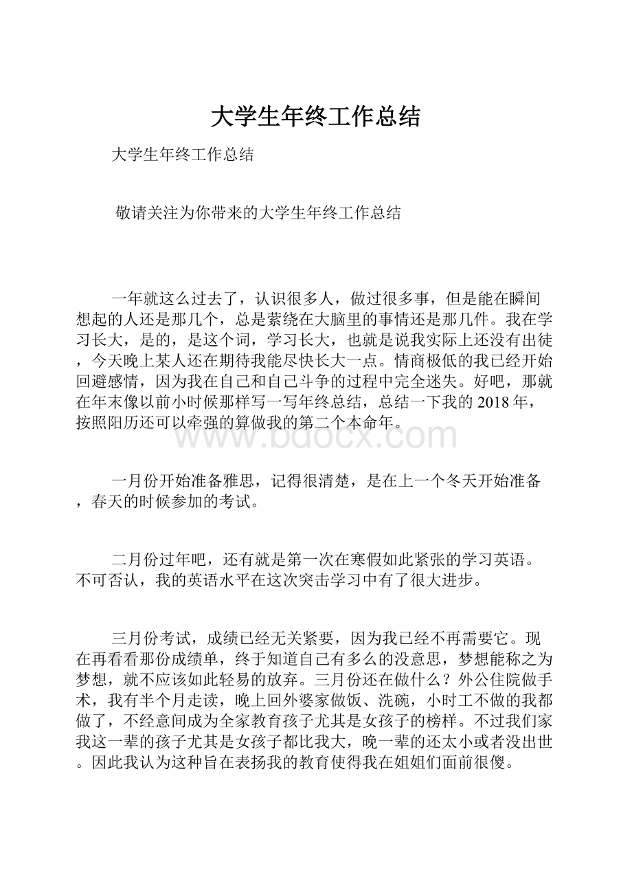 大学生年终工作总结.docx