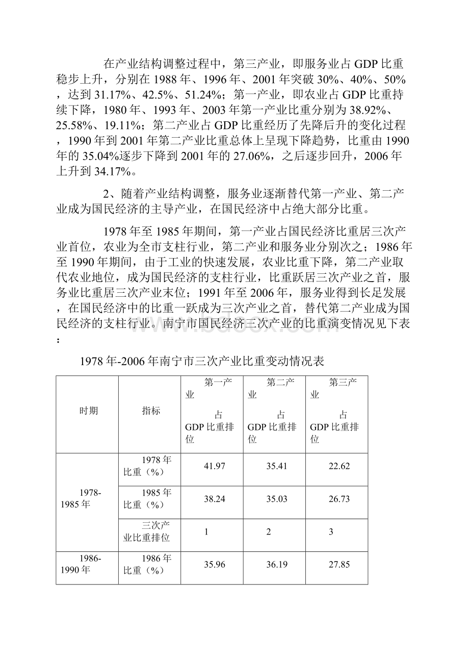 南宁市三次产业结构现状及主要问题.docx_第2页