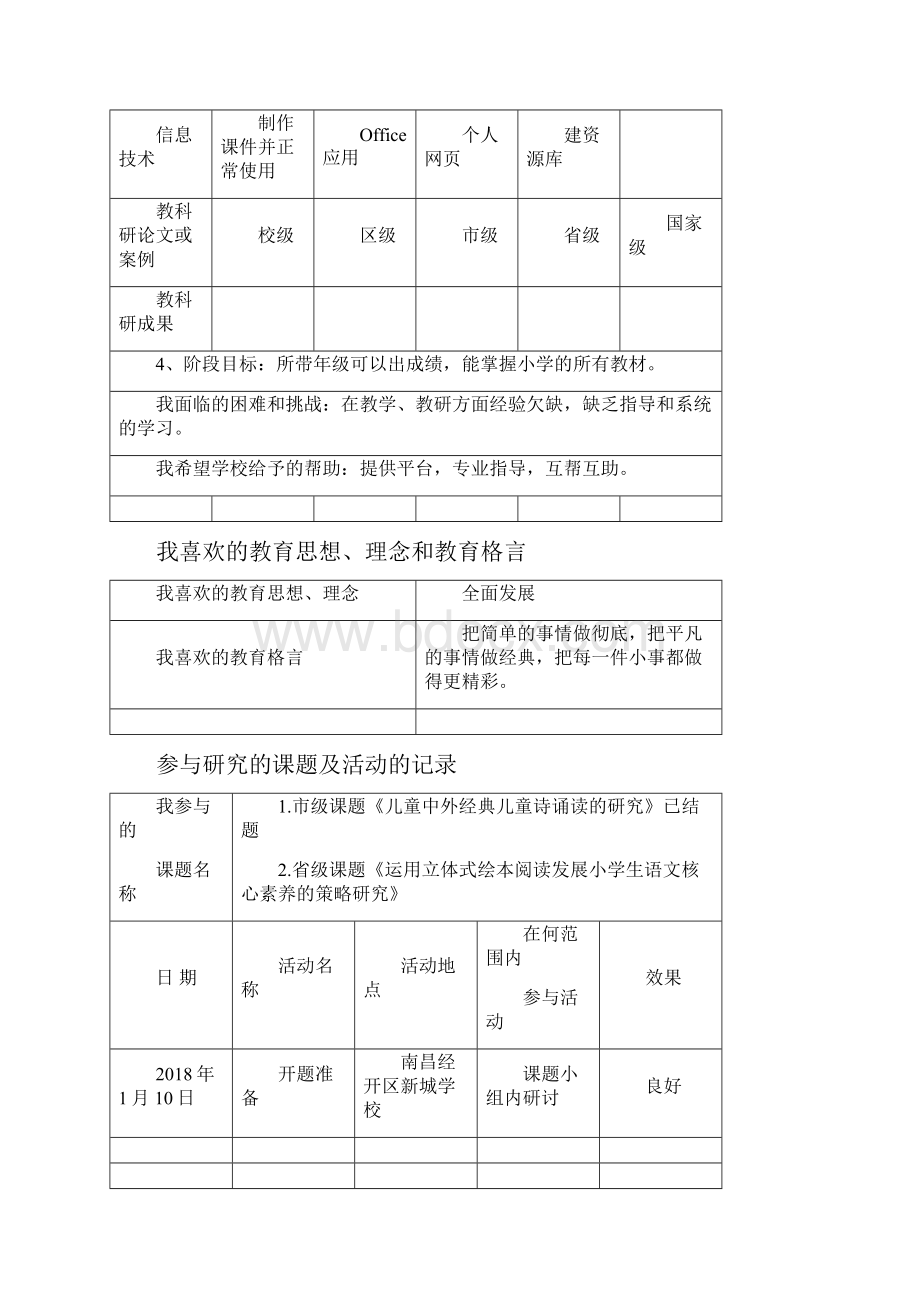 教师个人专业发展规划表71482.docx_第3页