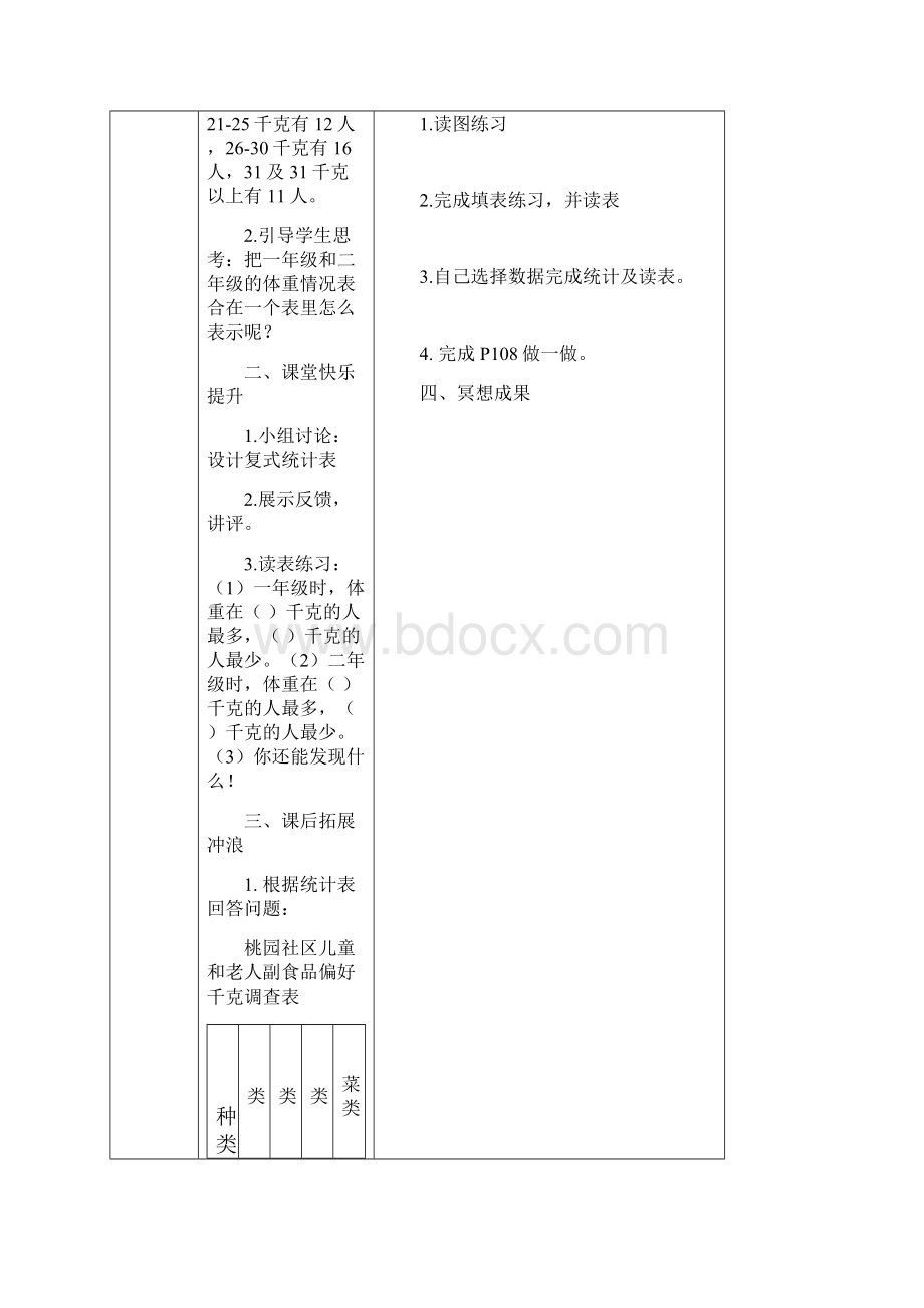 数学 四年级第八单元《统计》教学设计和导航P106114.docx_第2页