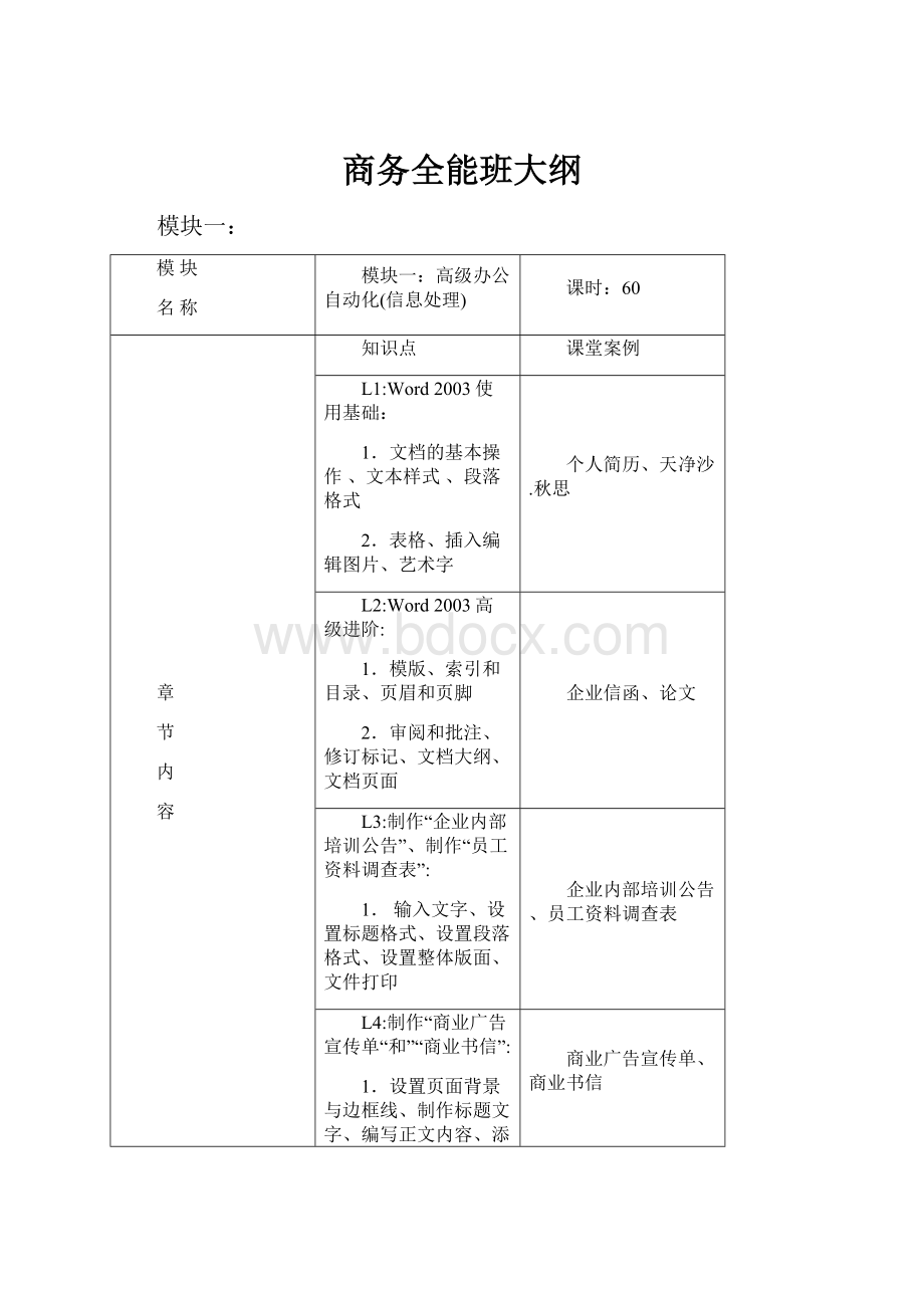 商务全能班大纲.docx