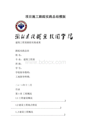 项目施工跟踪实践总结模版.docx