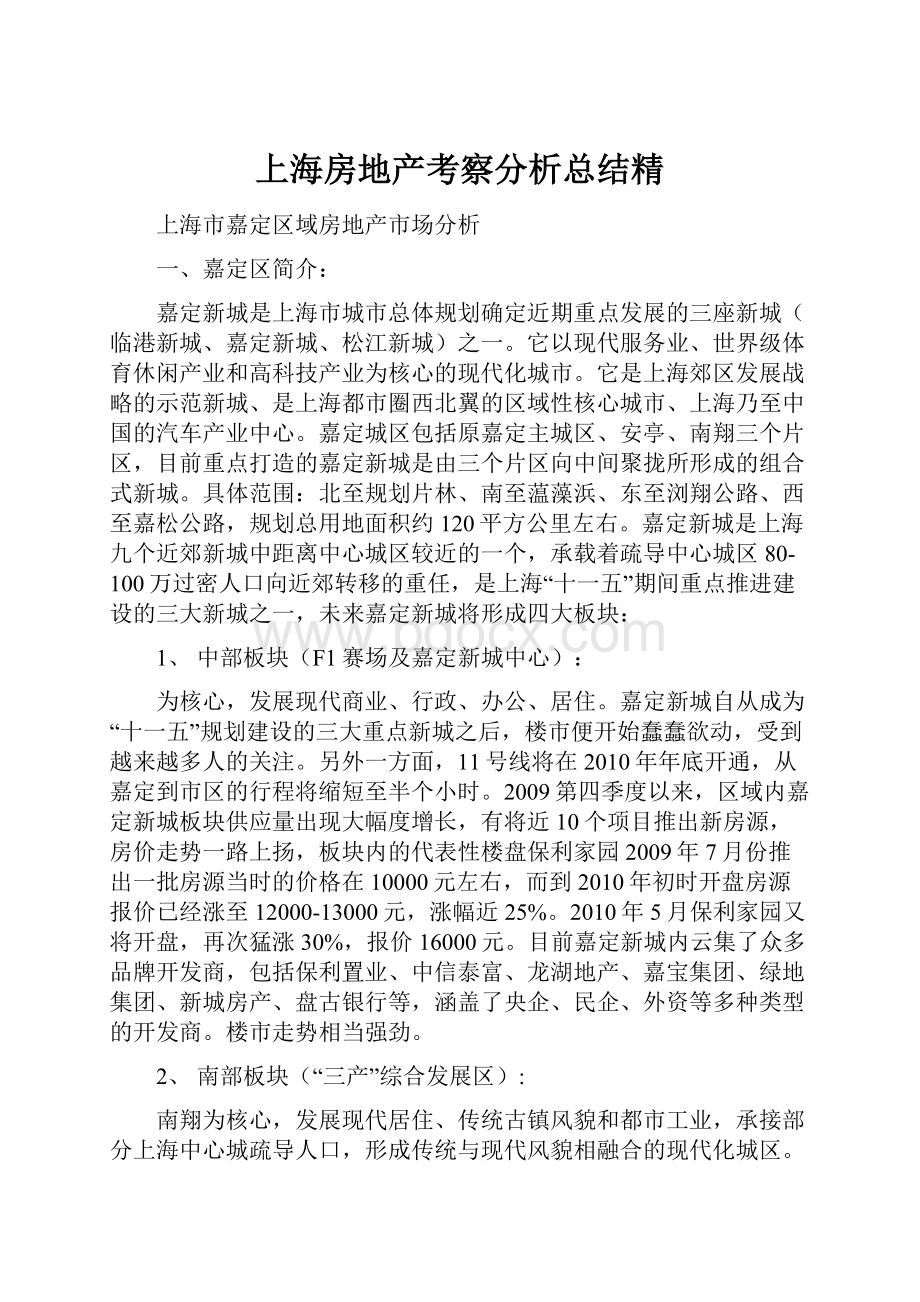 上海房地产考察分析总结精.docx