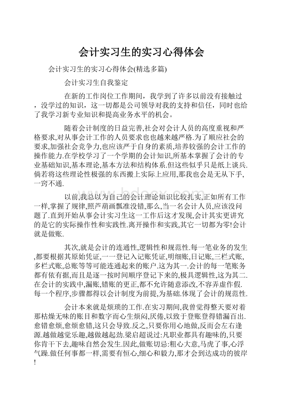 会计实习生的实习心得体会.docx