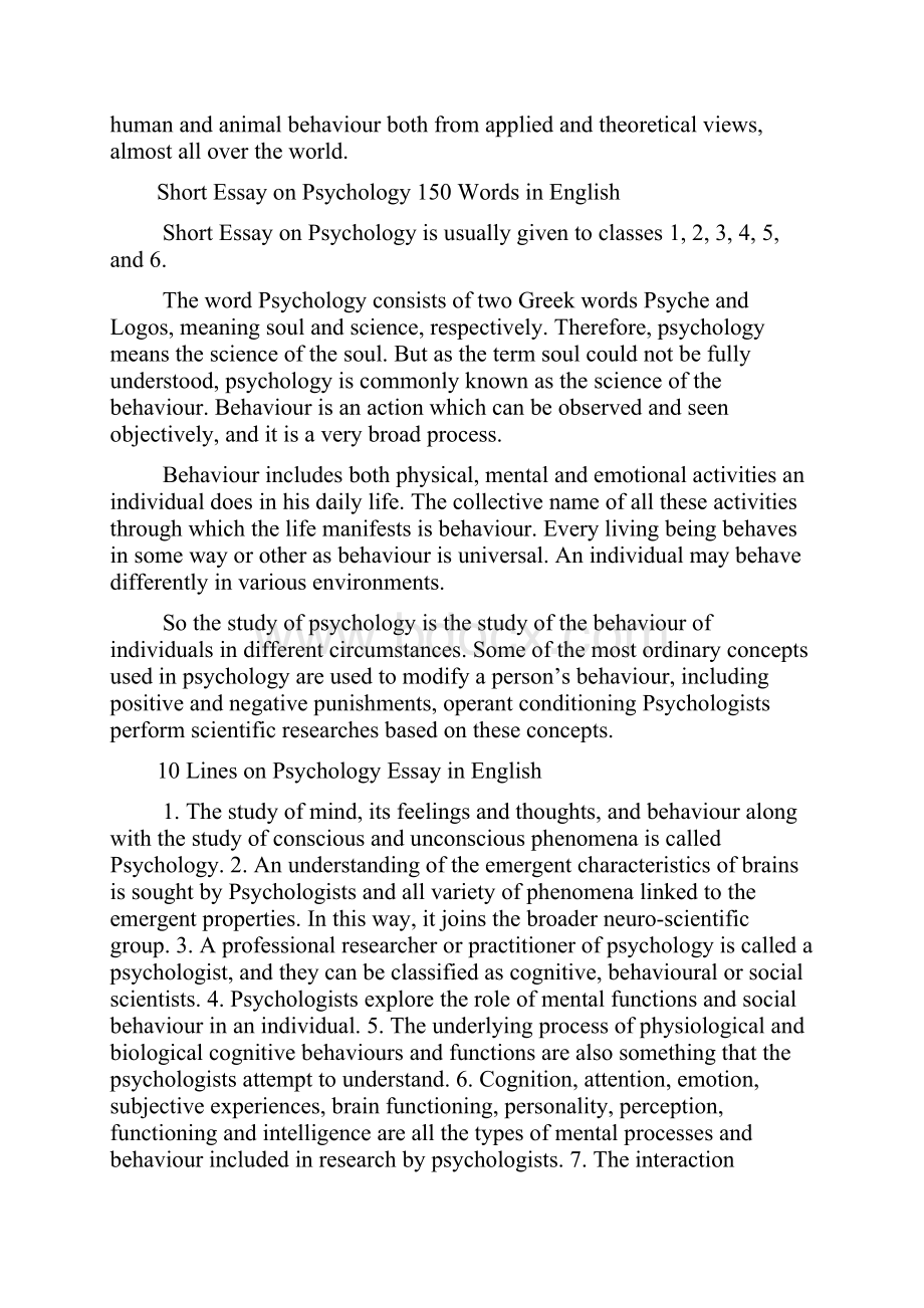 心理学 Psychology 英语作文.docx_第3页