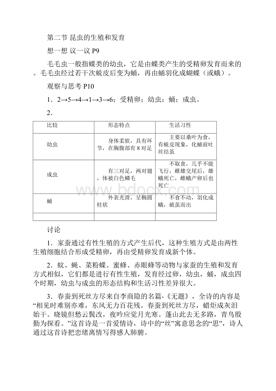 最新八年级生物下册新课标人教版课后练习答案资料.docx_第2页