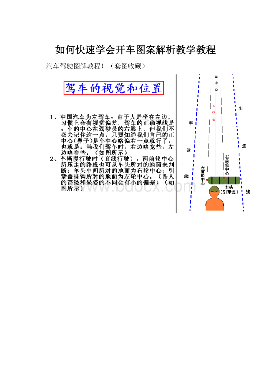 如何快速学会开车图案解析教学教程.docx