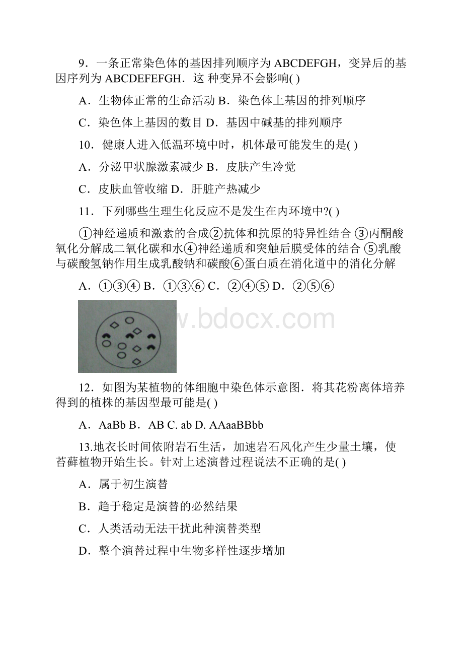 山东省德州市高三生物上学期期末考试试题新人教版.docx_第3页