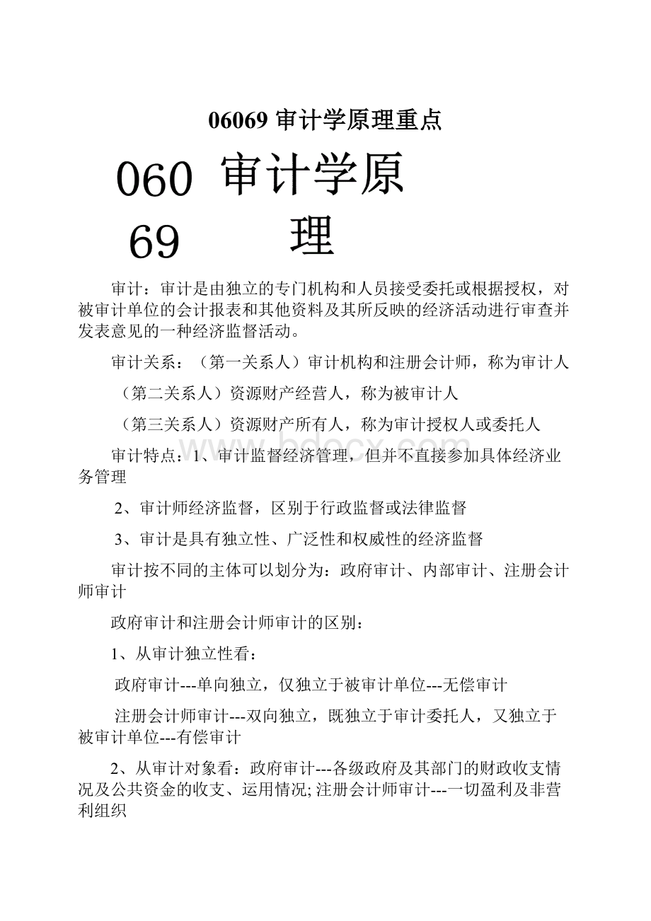 06069 审计学原理重点.docx