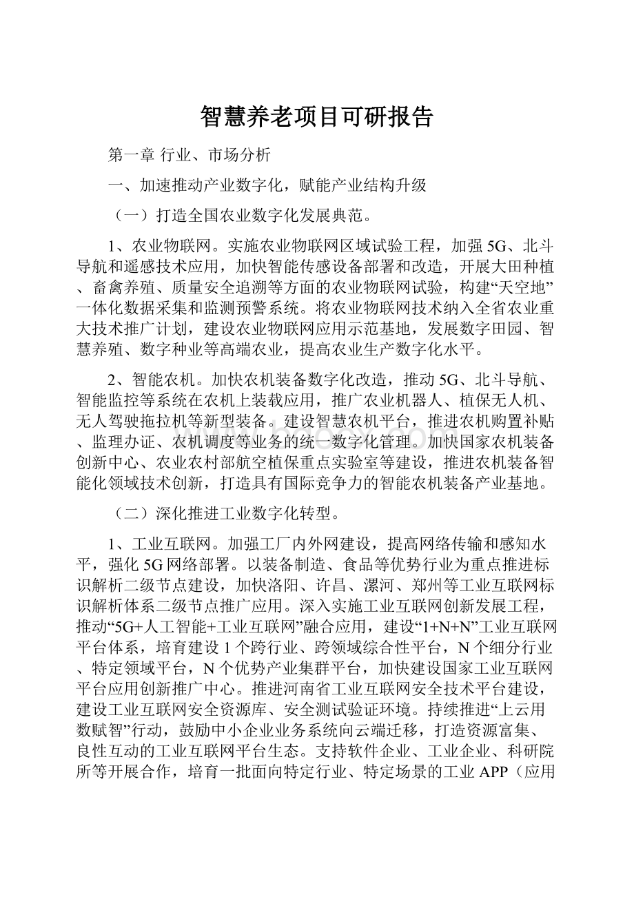 智慧养老项目可研报告.docx_第1页