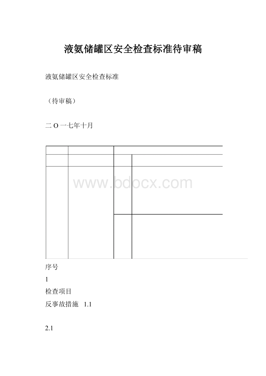 液氨储罐区安全检查标准待审稿.docx_第1页