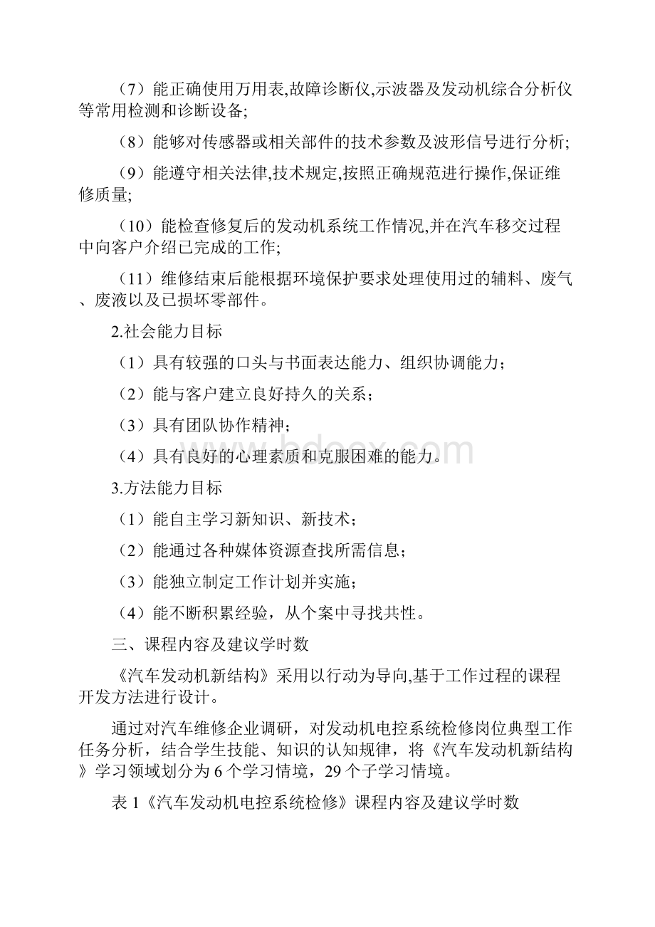 汽车发动机电控系统检修课程标准汇总.docx_第2页