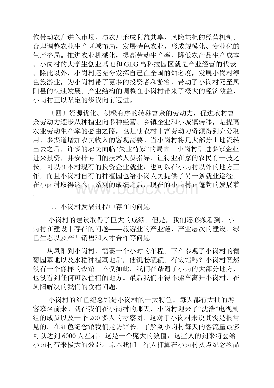 安徽凤阳小岗村暑期实践总结.docx_第3页