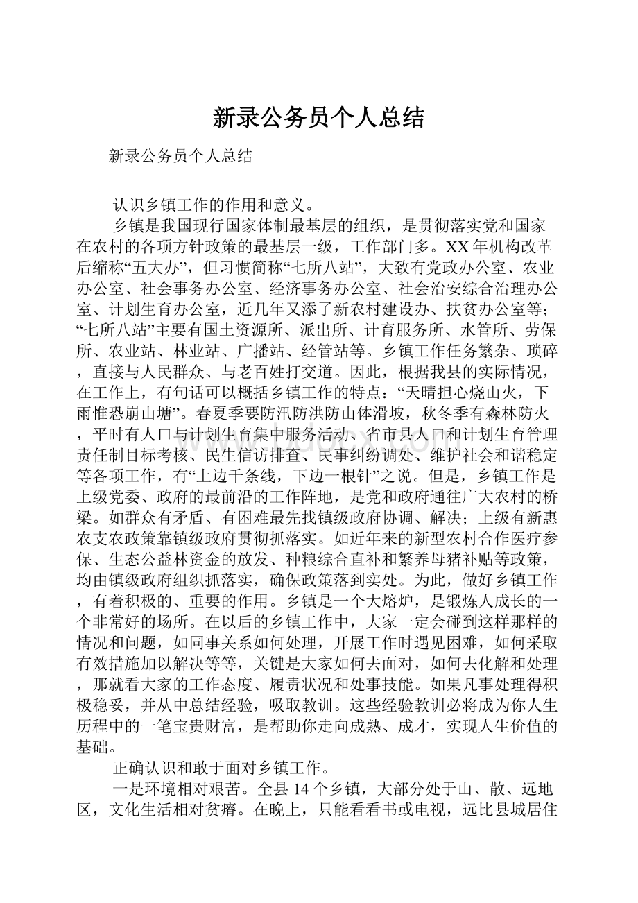 新录公务员个人总结.docx