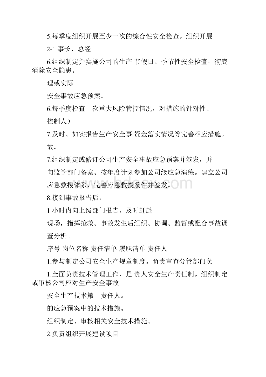 安全生产生产岗位责任清单.docx_第2页