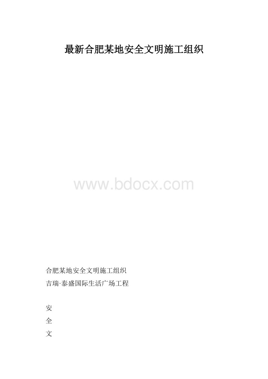 最新合肥某地安全文明施工组织.docx