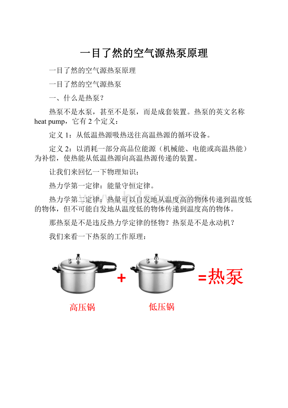 一目了然的空气源热泵原理.docx