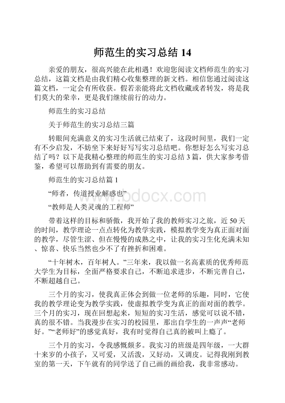 师范生的实习总结14.docx